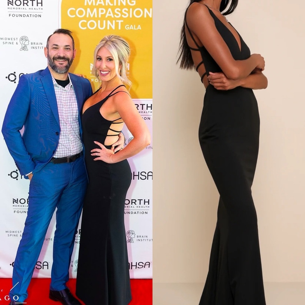 All this Allure Black Strappy Backless Mermaid Maxi Dress